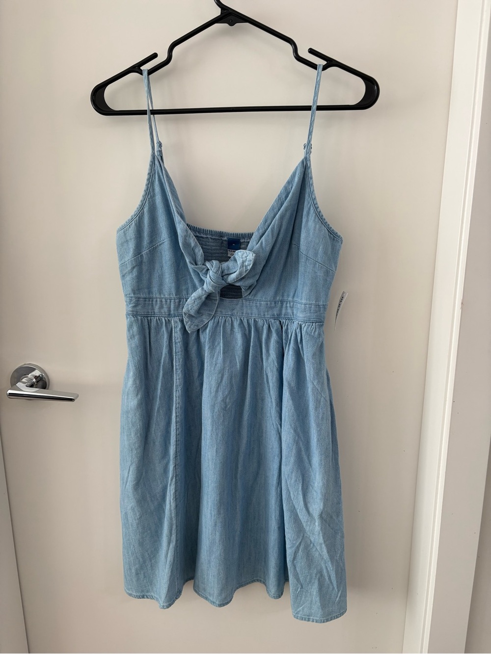 Light Blue Denim Tie-Front Mini Dress from Old Navy